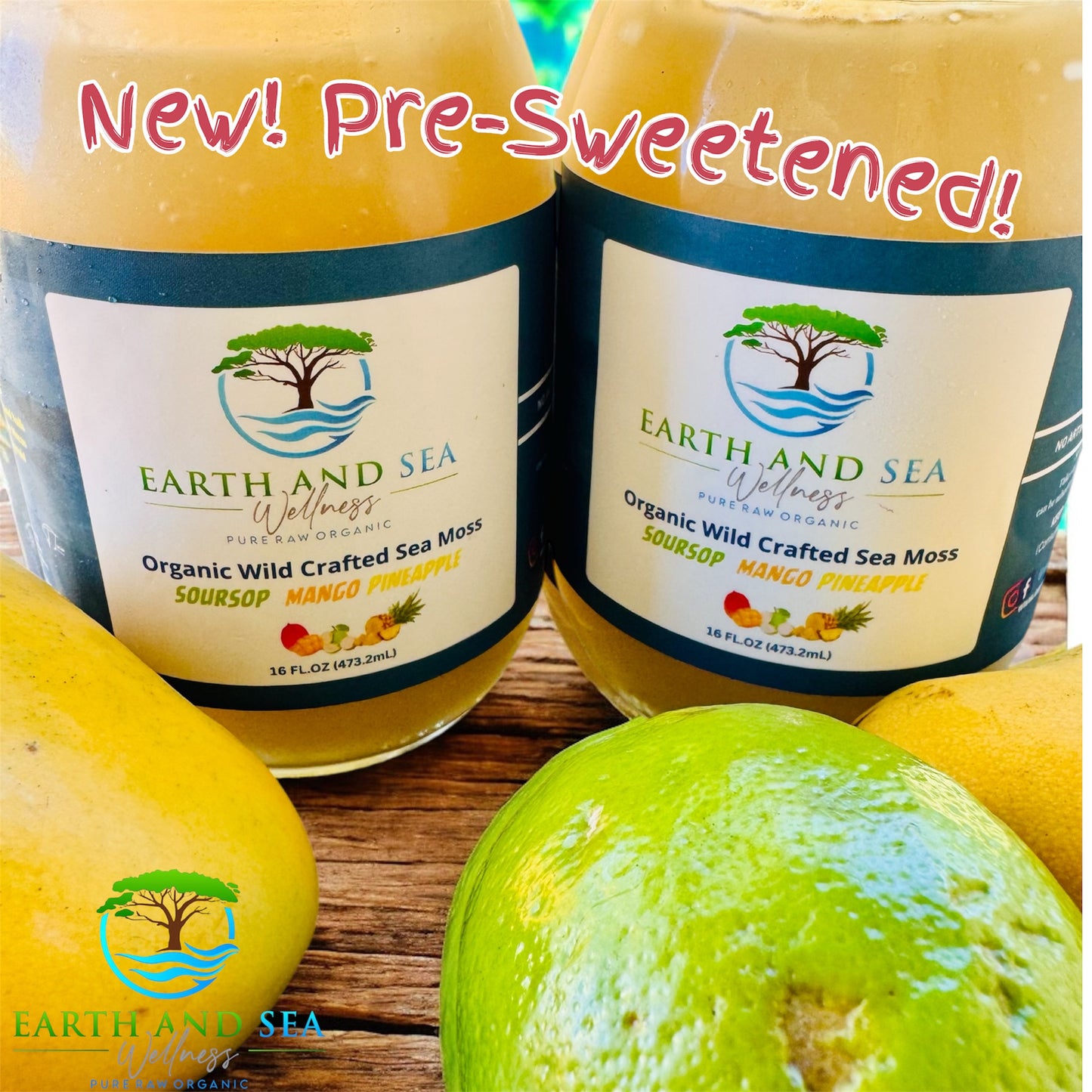 New! Pre-Sweetened Soursop Mango Pineapple Sea Moss Gel
