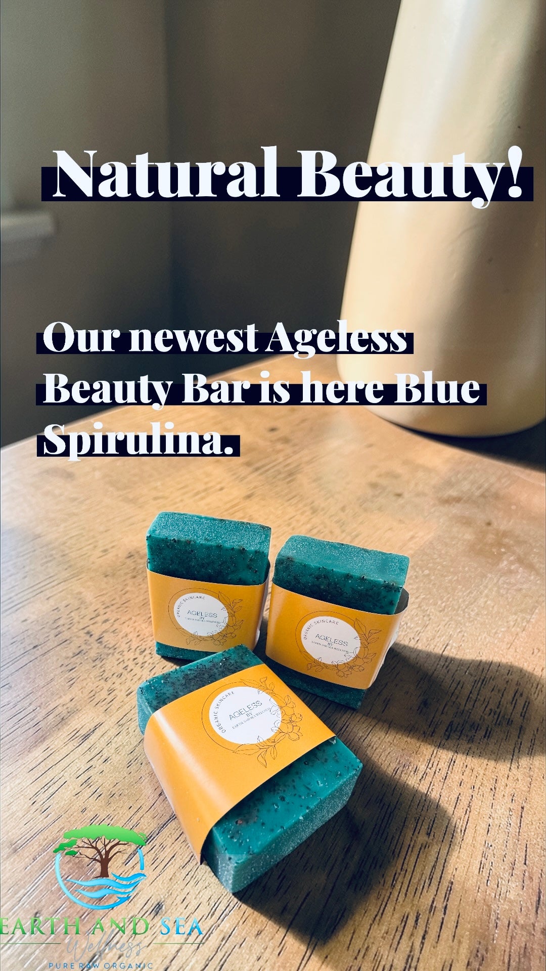 New! Blue Spirulina Ageless Beauty Bar - Anti-Aging Soap | Earth and Sea Wellness